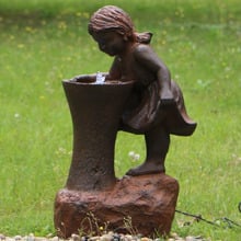 Girl At Water Fountain with LED